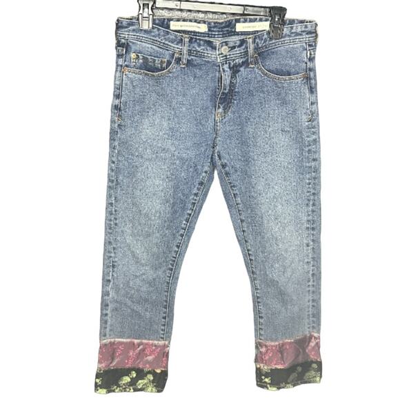 Anthropologie Pilcro And The Letterpress Blue Denim Slim Boyfriend Jeans Size 27 - Picture 2 of 8